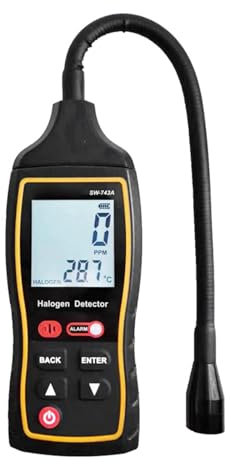 Detector de halógenos con luz de sonido, vibraciones, alarma, pantalla retroiluminada, detector de fugas de refrigerante, probador de fugas de gas