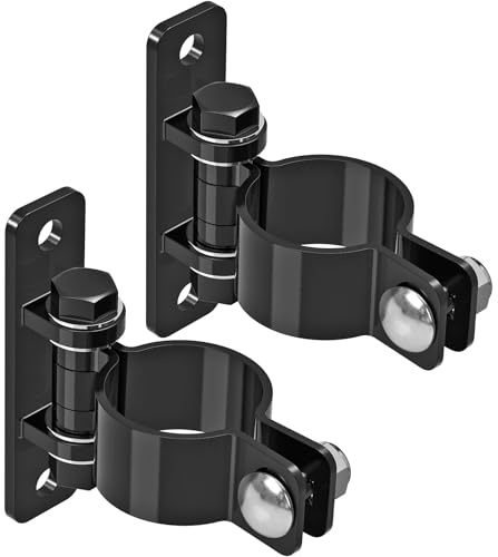 Insaga Torscharniere, robuster Karbonstahl, abnehmbare Bolzen zur Wandmontage, passend für Rohre/Pfosten mit 2-3/8 Zoll Außendurchmesser für Bauernhof, Zauntor (2er-Pack, schwarz)