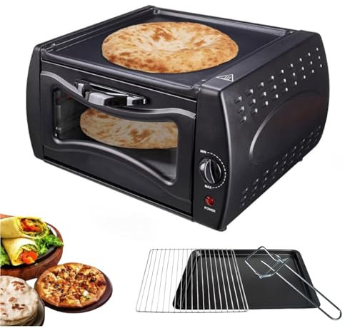 OZTYSGXM Macchina per Pizza da Banco 15 Litri con Finestra Visibile, Forno Elettrico per Pizza Controllo Temperatura 122 ° F a 752 ° F, Macchina Pizza Interni per Frittata Pane Torta