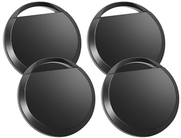 RUIZHI Smart Tag kompatibel mit Wo Ist App, Tracker nur iOS, Smart Tracker für Gepäck, Fahrrad, Schlüssel, Air Bluetooth Tracker, Schwarz, 4 Pack