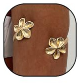 Auiremrti Bracelet Haut de Bras fleuri, bijou de manchette pour femme, manchette dorée, réglable, bracelet fleuri, bijou de fête avec du caractère