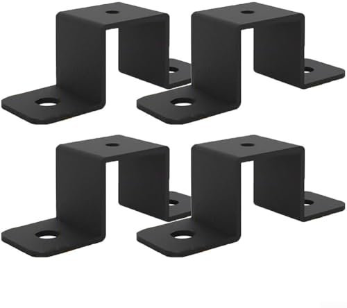 Lot de 4 colliers de serrage carrés en forme de U pour poteaux de clôture, support de fixation murale résistant à l'érosion pour tuyaux de jardin et balustrades (4 pièces)