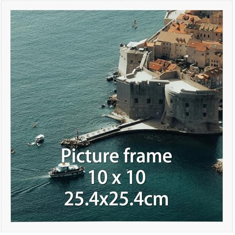 Giftgarden Weiß Bilderrahmen 25x25 cm - Moderner Fotorahmen | für Quadratische Fotos und Bilder - Rahmen für Wohnzimmer, Schlafzimmer, Arbeitszimmer - Wand- und Tischaufsteller