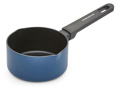 Morphy Richards Lechera de aluminio reciclado, 14 cm, revestimiento antiadherente, asas suaves al tacto, apto para todos los fuegos, azul, 853752