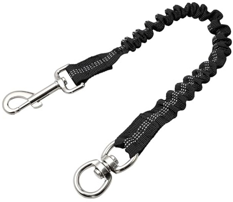 BELLIFFY Laisse Élastique Réfléchissante Nylon pour Chien Extension et Résistante pour Promenade et Course Adaptée Aux Chiens Petits et Moyens Grip Confortable Noir