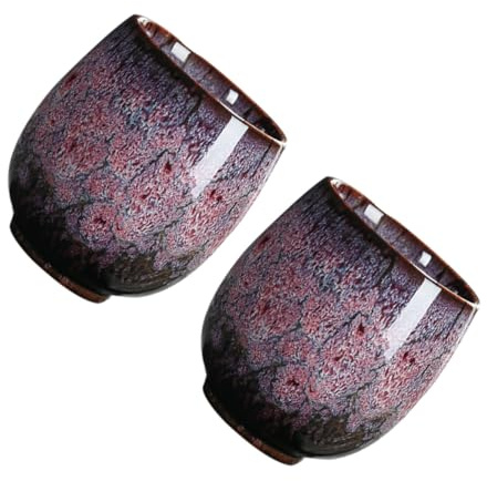 NOLITOY 2 pezzi Tazze da Tè Kung Fu in Ceramica Rossa Design Tradizionale con Forma Delicata e Morbido per Amanti del Tè e Collezionisti Facili da Pulire e Confortevoli da Tenere