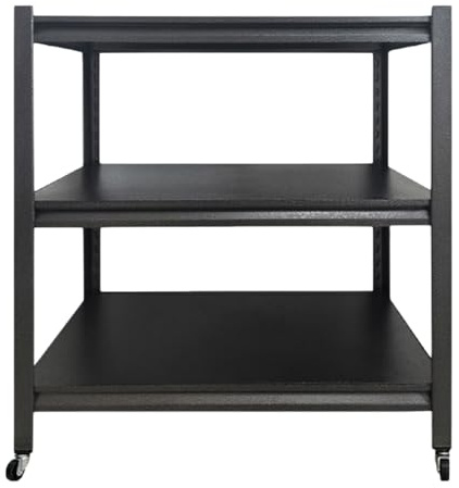 Scaffali resistenti per garage su ruote, unità regolabile a 3 livelli, capacità di carico 105 kg, per cucina, cantina, officina, 80 x 40 x 80 cm