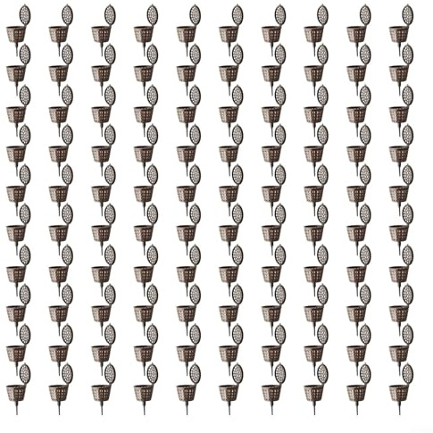 Trayne 100 cestini in plastica per fertilizzanti bonsai, riutilizzabili, in plastica, per orchidee, fiori e piccole piante (grande)