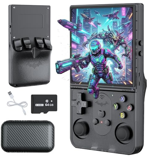 Console di gioco retrò S600 aggiornata, texture antiscivolo, console di gioco portatile retrò, schermo IPS da 4,0 pollici 720 x 720 e oltre 18.000 giochi classici console di gioco retrò per giochi