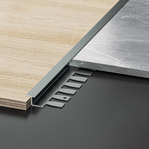 Coayuou Baguette Carrelage Flexible Profil Finition Parquet Aluminium 90cm* 3 Pièces Profilé De Transition Parfait pour L'installation Facile dans Les Espaces Restructurés(Gray,AU07)
