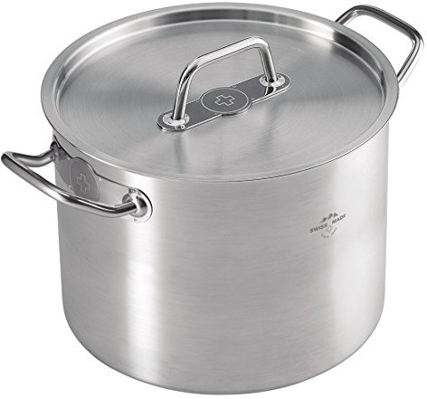Kuhn Rikon 37298 Montreux Teigwarentopf / Nudeltopf mit Deckel, induktionsgeeignet, spülmaschinengeeignet, Edelstahl, Silber, 6,5 Liter, 22 cm