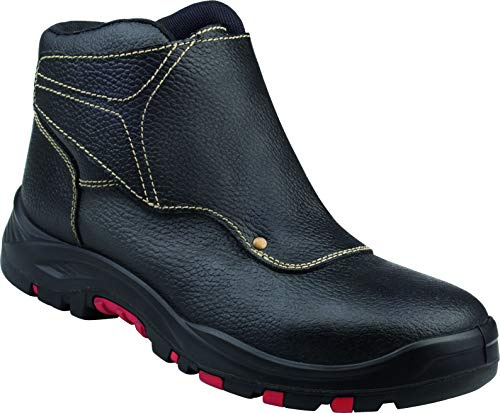 Deltaplus Calzado Delta Plus Panoply Cobra 3 S1P Mens Black Leather Welder Welding Safety Boots, Black, 42 UK