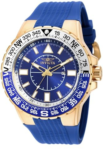 Invicta Aviator 19270 Herrenuhr - Quarzwerk - Edelstahl mit blauem Zifferblatt - 52 mm