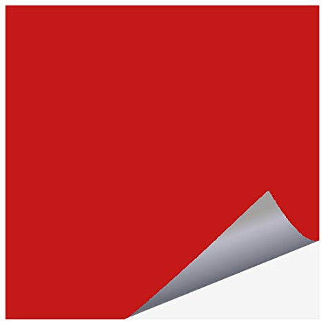 Fliesenfolie am Stück - Fliesenaufkleber selber zuschneiden | Bastelfolie | Küchenfolie Meterware (100 cm x 63 cm) rot (glänzend)