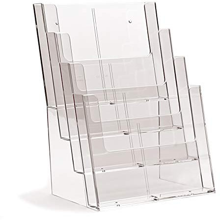 taymar 4C230X Prospektständer, Prospekthalter mit 4 Etagen im DIN A4 Hochformat, Präsentationsständer