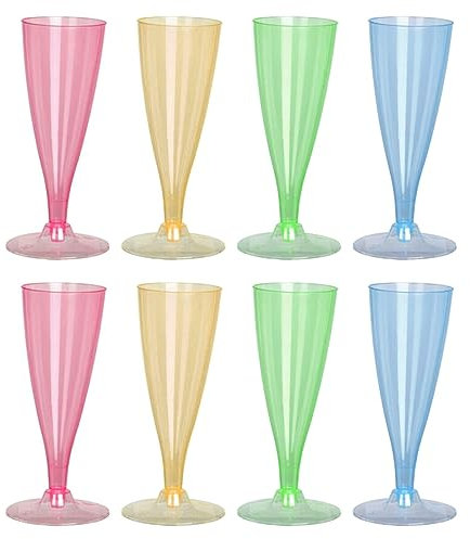 HAC24 128 bicchieri da spumante in plastica, 130 ml, riutilizzabili, da champagne
