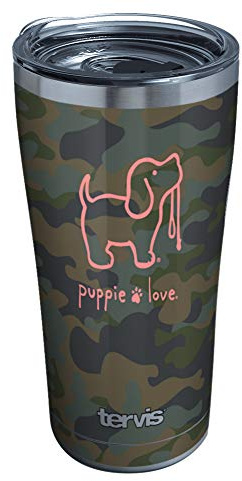 Tervis Love Triple Walled Insulated Tumbler, 20oz - Stainless Steel, Camo Puppie