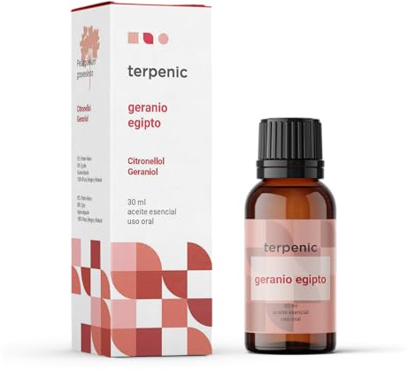 TERPENIC - Aceite Esencial de Geranio Egipto (Pelargonium graveolens) - 30 ml - Uso Oral – Formato profesional floral