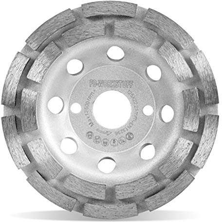 Mola a tazza diamantata Premium │ 1 pezzo │ Ø 125 mm x 22,2 mm │ 2 file │ per calcestruzzo, granito, muratura, pietra naturale │ compatibile con smerigliatrici angolari