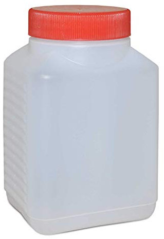 plasteo® 500 ml Kunststoffflasche mit Schraubverschluss lebensmittelecht HDPE Plastikflasche Leerflasche Vierkantflasche Lagerung Transport von Flüssigkeiten Lebensmitteln Farben Ölen E-Liquids