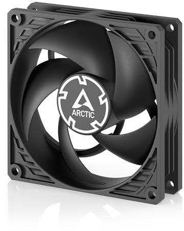 ARCTIC P9 Silent - Ventilador de PC, ventilador de caja especialmente silencioso de 92 mm optimizado para presión estática, motor de ventilador casi silencioso, 1900 rpm - Negro
