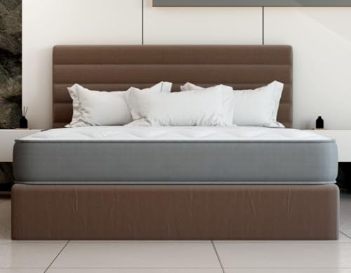 eXtreme comfort ltd Cooltouch Colours Grey Single Mattress - 90x190cm, 18cm deep. Memory Foam and Coil Spring Hybrid, Plush Comfort, UK Made Mattress in a Box