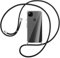 Handykette kompatibel mit Google Pixel 4 XL Hülle,Handyhülle Transparent Silikon Schutzhülle - Necklace Hülle mit Band Handy-Kette Case mit Necklace Schnur mit Kette zum Umhängen Case,Schwarz