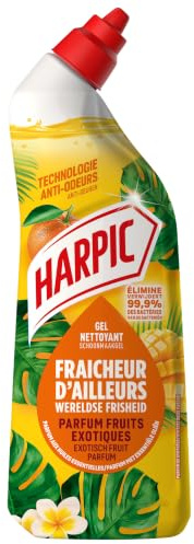 Harpic Gel WC nettoyant surpuissant Antibactérien fruits exotiques 750ml | Fraicheur d’Ailleurs - Parfum aux huiles essentielles