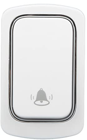 Self Generating Wireless Doorbell IP68 Waterproof Pager Battery Free Loud Home Safety System AC100V‑230V for Home Hotel(UK Plug-white)