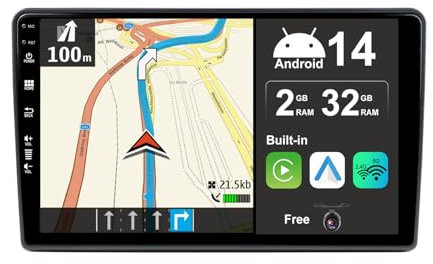 JOYX Android 12 IPS Autoradio Passt für FIAT Ducato/Citroen Jumper/Peugeot Boxer - Eingebautes CarPlay Android Auto - KOSTENLOS Kamera - 2G+32G - 9 Zoll 2 Din - DSP DAB SWC WiFi Fast-Boot 4G BT5.0