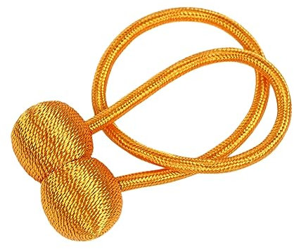 Gardinenbänder 2 Stück Keine Perforation Keine Montage Vorhang Magnetverschluss Schnallenband Vorhangschnalle Home Fensterdekoration, Orange