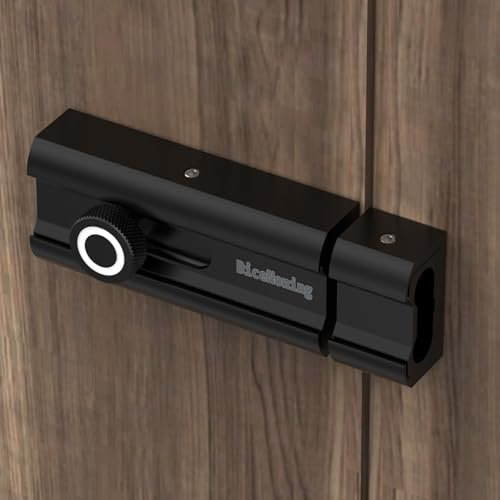 Slide Lock, Security Slide Latch Door Lock Bolt, Heavy Duty Hardware Bolt Latch Door Latch for Flush or Recessed Doors and Gates (Black-1Pc, 4Inch)