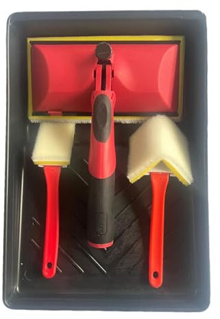 Strumento per rifinire la vernice, strumento per bordi triangolari, set di pennelli per bordi, strumento per rifinire la vernice con impugnatura comoda, pennello a rullo per bordi angolari, rullo per