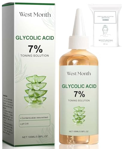 Glycolic Acid Toner, Glykolsäure 7% Gesichtswasser,Hydrating Toner | Glykolsäure Tonisierungslösung, Peeling, Unreinheiten, Akne, Feuchtigkeit Spenden und Stärken Sie Ihre Haut