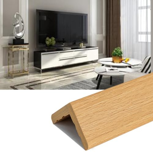 IMUNKT Holz Eckschutzprofil Länge: 80/100/120cm Winkelschutz Treppenkante Profil Kantenschutz Für Wände Haus Küche Büro Wand Eckleiste(Oak,100cm/40'')