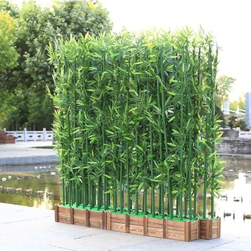 Künstliche Bambuspflanzen für den Innenbereich, Kunstbambusbaum mit Holzsockel, Dekoration für Terrasse, Garten, Hof, Hausterrasse, Landschaftsdekoration, Trennwand (Größe: 50 cm/1
