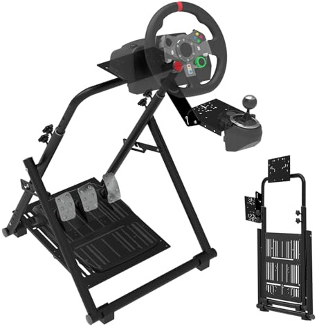 EG STARTS Racing Wheel Stand Simulator Cockpit Wheel Stand Racing Steering Shifter Mount for Logitech G29 G920 G923 G27 G25 for Thrustmaster T150 T248 T300 RS T-GT TH8A Shifter Gaming Stand