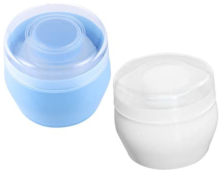 PEPLAYTAL 2stücke Puderquaste Behälter Mit Puff Wiederverwendbare Tragbare Aufbewahrung Für Babypuder Für Sanfte Hautpflege Und Unterwegs