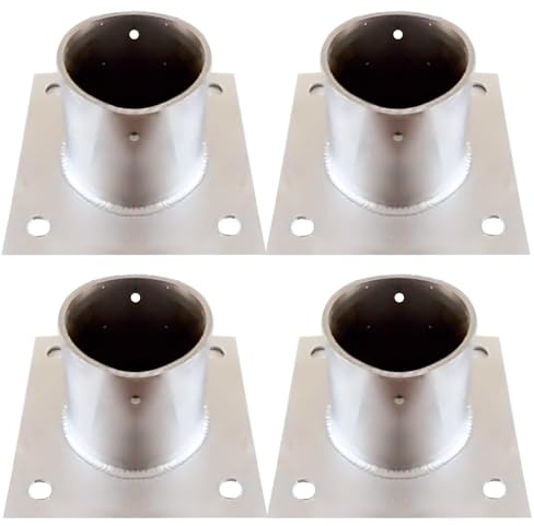 1 2 3 4 5 6 8 10 Pcs Fence Post Base for Concrete, Heavy Duty Wood Post Fence Post Anchor/ Support Bracket Flange with Screw Kit for Round Column Bottom, Dia 60 - 200 MM(4 pcs,Dia 150 mm/5.9 in)