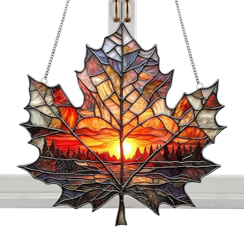 Ahornblatt Ornament Aus Gebeiztem Acryl Zum Aufhängen Am, Herbsts Deko Anhänger, Herbstdeko Hängend, Herbstdeko Hängend, Ahornblatt Anhänger Ornament, Ahornblätter Feiertags-Ornamente