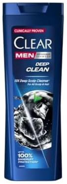 CLEAR Men Deep Clean Anti-Dandruff Shampoo for Men, Deep Cleansing Formula with Activated Charcoal, Mint & Triple Anti-Dandruff, Vitamin B3 & Taurine, 360 ml – Fresh Scalp & Strong Hair PACK OF 3