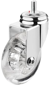 Paquete de 4 ruedas transparentes de 3 pulgadas for muebles, vitrina, rueda de dirección de polea universal de goma silenciosa(C)