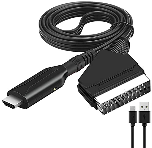 Portable Scart to HDMI-Compatible Converter Adaptor Cable for TV DVD Accessory