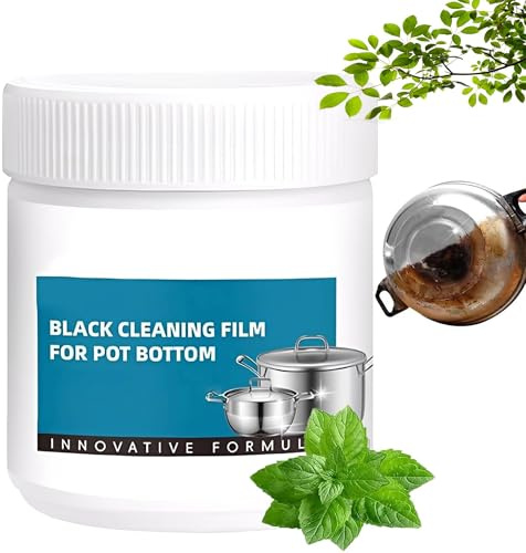 Pasta sgrassante potente per pentole, pellicola nera pulente per il fondo delle pentole, pasta sgrassante ad alta resistenza, detergente potente multiuso per la cucina tutti i materiali (520, Grammi)