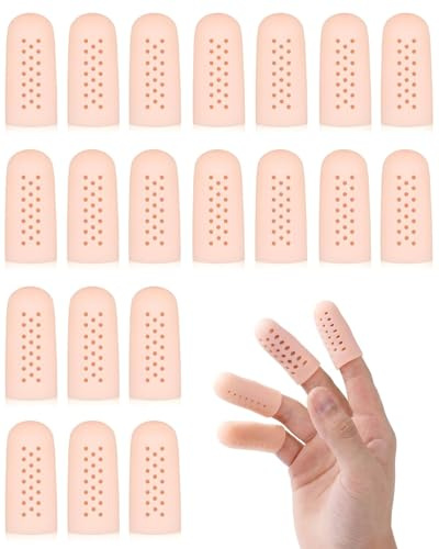 MenYiYDS 20 Pezzi Proteggi Dita in Silicone,proteggi dita piedi, Protezioni per le Dita Traspiranti Manicotti per Dita, per Dita a Scatto Dita Screpolate Eczema Alle Mani Artrite Delle Dita