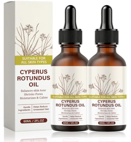 Avvchuy 2 Pcs Cyperus Rotundus Oil, Natural Cyperus Rotundus Oil for All Skin Hair Removal and Balances Skin Tone