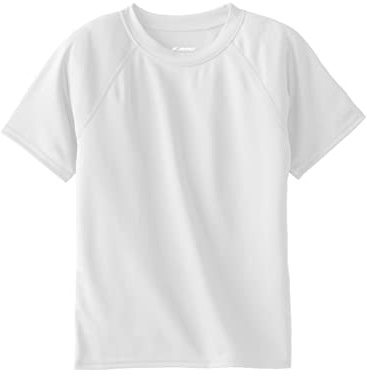 Kanu Surf Boys' Short Sleeve UPF 50+ Rashguard Swim Shirt, Solid White, Medium (10)