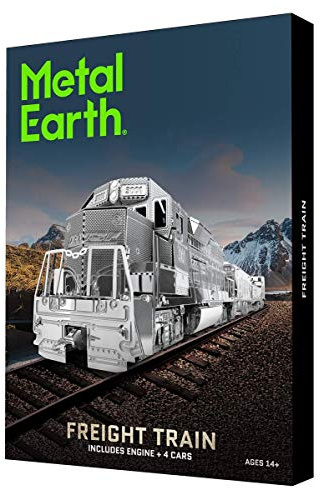 Metal Earth 3D Metallbausatz Güterzug Freight Train ab 14 Jahre | Präzise lasergeschnittene Metallteile zum Zusammenstecken ohne Klebstoff. Detailreiche Modelle mit bebilderter Bauanleitung
