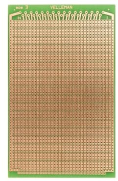 Velleman Eurocard, 100 x 160 mm, 3 Kontakt pro Insel, einseitig, Eurodin DIN41612 und DIN41617, Epoxidharz FR-4, grün