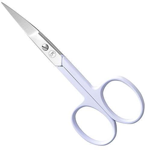 K-Pro Profi Fingernagelschere - Gebogen & Extra Scharf - Edelstahl Weiß | Maniküre Schere für Damen & Herren - 10,4 cm Nagelschneider ideal für die Reise - Rostfrei & Stabil für dicke Nägel